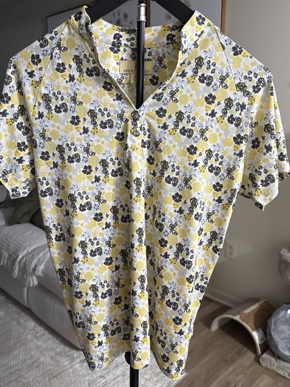 Sport Haley Men’s Yellow, Black & White Floral Polo